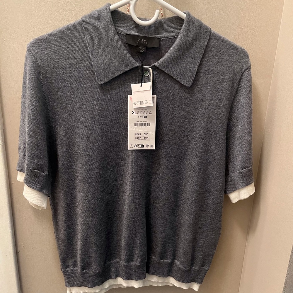 Zara Charcoal Polo Shirt - Picture 4 of 4